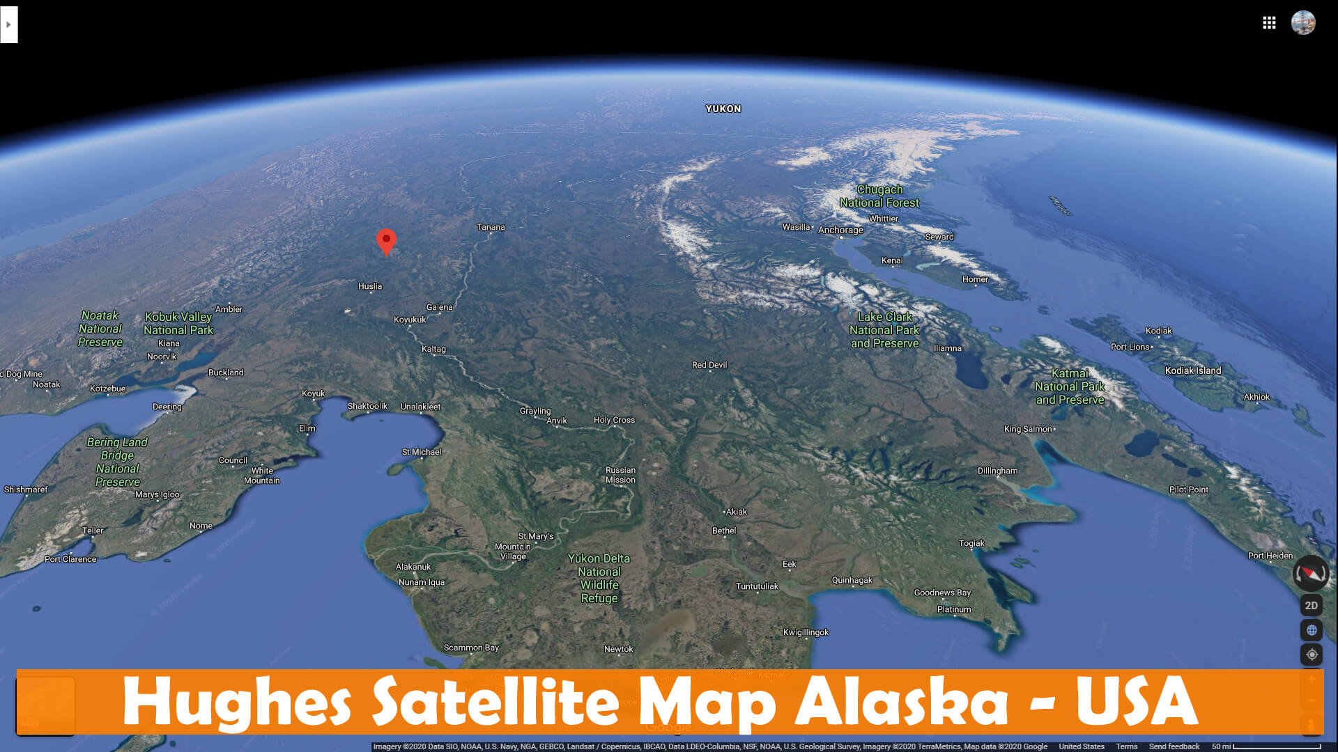 Hughes Satellite Map Alaska   USA